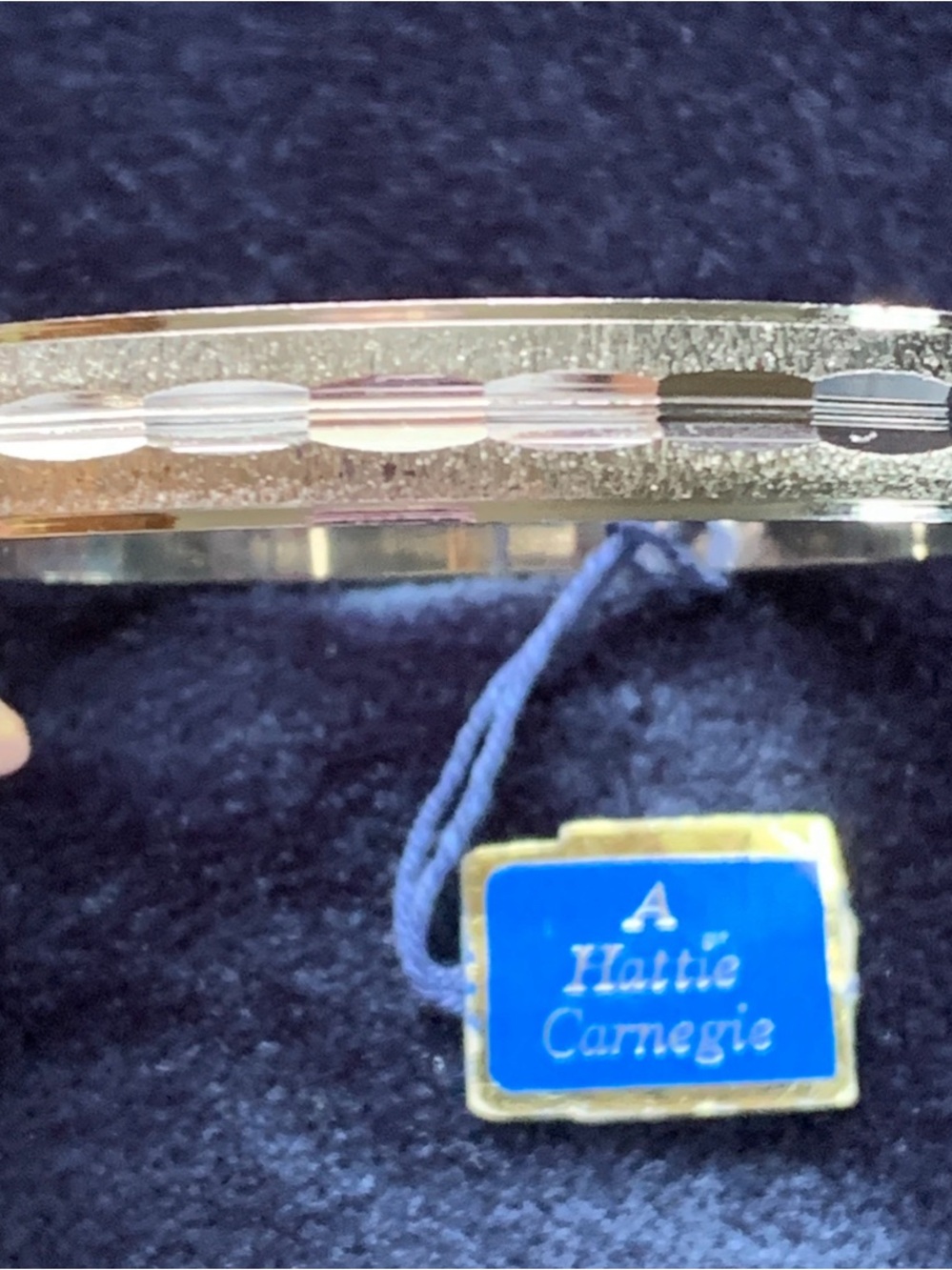 Vintage Hattie Carnegie Silver Tone Textured Bangle Bracelet NWT
